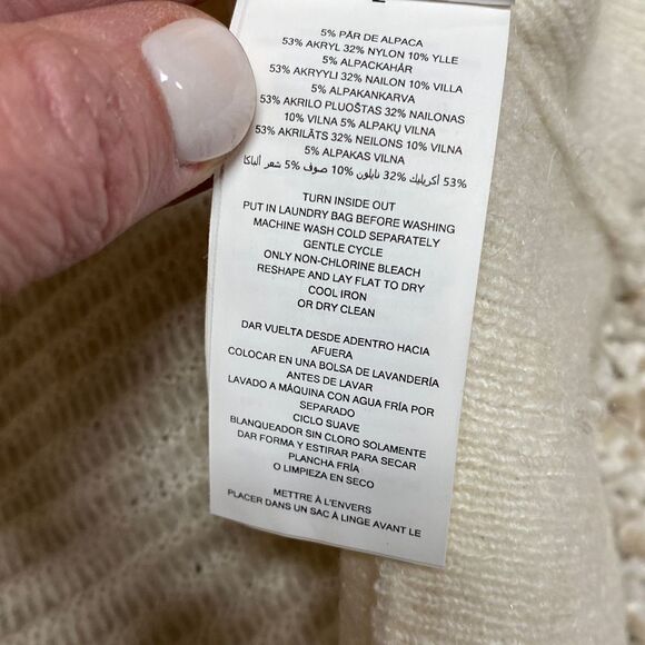 Michael Kors Cream Ottoman Dolman Sleeve Crop Crewneck Sweater Size Medium Peti - Picture 8 of 8